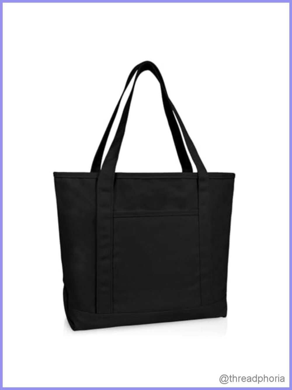 Cotton Canvas Tote Bag 20 Inch Zippered Top Shopping Travel Carryall